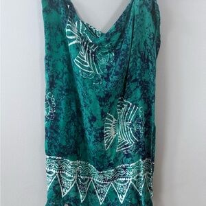 Teal and Navy Women's Swim Cover-Up